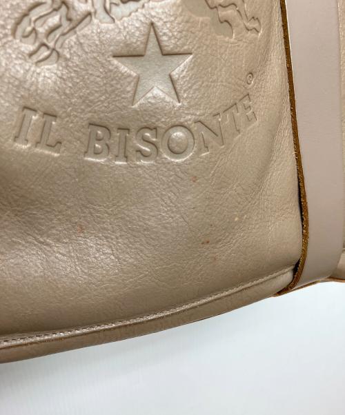 IL BISONTE（イル ビゾンテ）IL BISONTE (イル ビゾンテ) レザービッグロゴトートバッグ ブラウンの古着・服飾アイテム