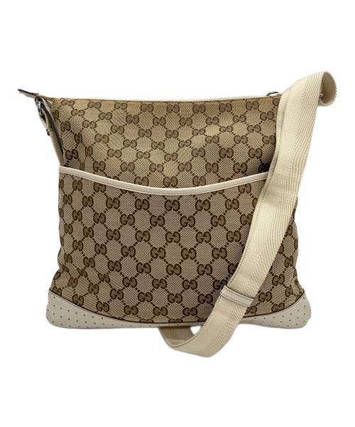 GUCCI（グッチ）GUCCI (グッチ) ショルダーバッグ ホワイト×ブラウンの古着・服飾アイテム