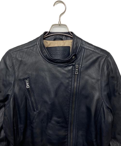 COACH（コーチ）COACH (コーチ) レザージャケット ブラック サイズ:XLの古着・服飾アイテム