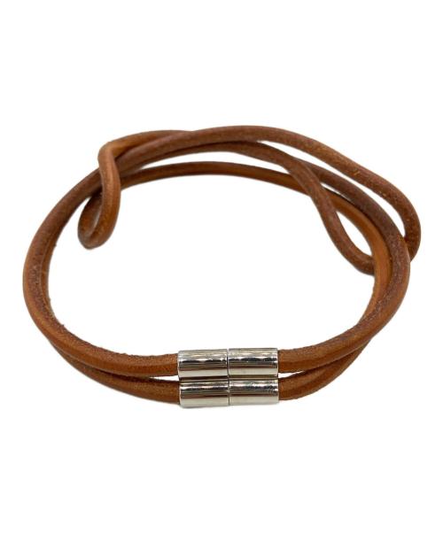 HERMES（エルメス）HERMES (エルメス) レザーチョーカー ブラウンの古着・服飾アイテム