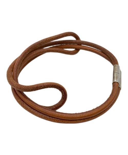 HERMES（エルメス）HERMES (エルメス) レザーチョーカー ブラウンの古着・服飾アイテム