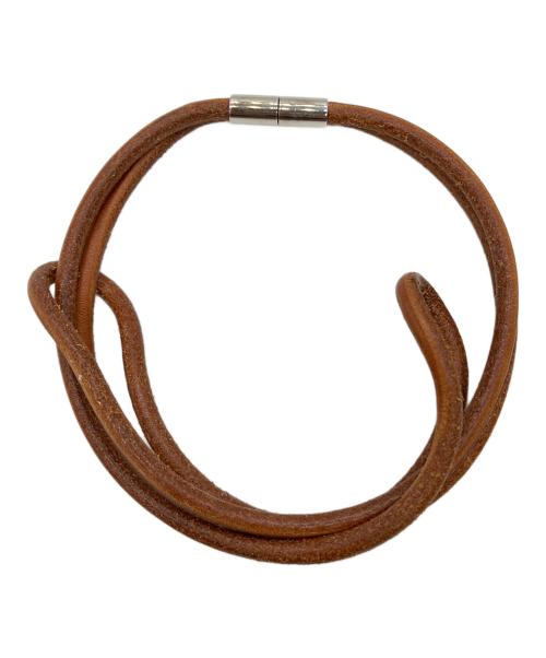 HERMES（エルメス）HERMES (エルメス) レザーチョーカー ブラウンの古着・服飾アイテム