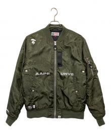 Aape BY A BATHING APE（エーエイプ バイ アベイシングエイプ）の古着「AAPJKM7313XXD　MA-1ジャケット」｜グリーン