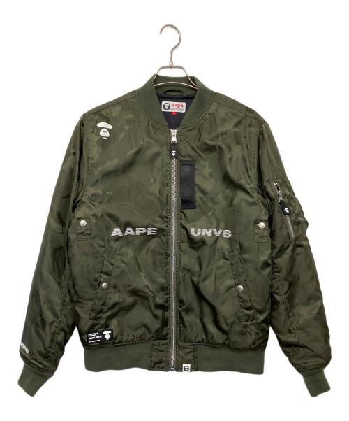 Aape BY A BATHING APE（エーエイプ バイ アベイシングエイプ）Aape BY A BATHING APE (エーエイプ バイ アベイシングエイプ) AAPJKM7313XXD　MA-1ジャケット グリーン サイズ:185の古着・服飾アイテム