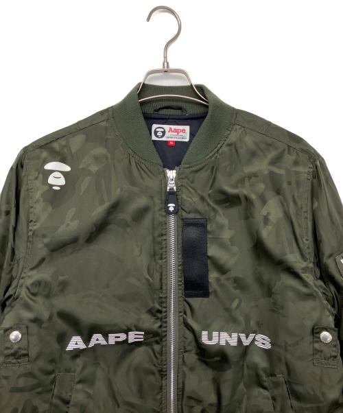 Aape BY A BATHING APE（エーエイプ バイ アベイシングエイプ）Aape BY A BATHING APE (エーエイプ バイ アベイシングエイプ) AAPJKM7313XXD　MA-1ジャケット グリーン サイズ:185の古着・服飾アイテム