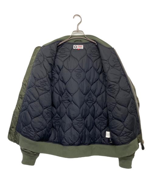 Aape BY A BATHING APE（エーエイプ バイ アベイシングエイプ）Aape BY A BATHING APE (エーエイプ バイ アベイシングエイプ) AAPJKM7313XXD　MA-1ジャケット グリーン サイズ:185の古着・服飾アイテム