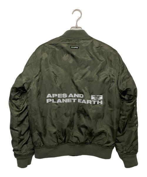 Aape BY A BATHING APE（エーエイプ バイ アベイシングエイプ）Aape BY A BATHING APE (エーエイプ バイ アベイシングエイプ) AAPJKM7313XXD　MA-1ジャケット グリーン サイズ:185の古着・服飾アイテム