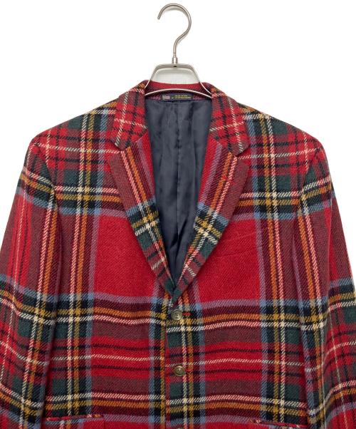 POLO RALPH LAUREN（ポロ・ラルフローレン）POLO RALPH LAUREN (ポロ・ラルフローレン) チェックテーラードジャケット レッド サイズ:42R 180/104の古着・服飾アイテム