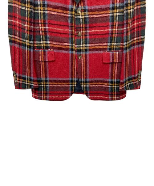 POLO RALPH LAUREN（ポロ・ラルフローレン）POLO RALPH LAUREN (ポロ・ラルフローレン) チェックテーラードジャケット レッド サイズ:42R 180/104の古着・服飾アイテム