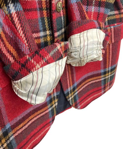 POLO RALPH LAUREN（ポロ・ラルフローレン）POLO RALPH LAUREN (ポロ・ラルフローレン) チェックテーラードジャケット レッド サイズ:42R 180/104の古着・服飾アイテム