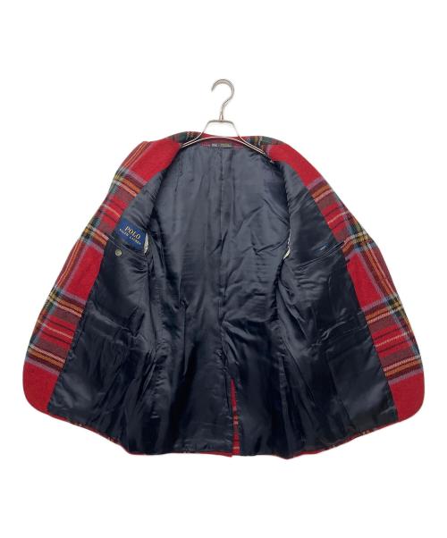 POLO RALPH LAUREN（ポロ・ラルフローレン）POLO RALPH LAUREN (ポロ・ラルフローレン) チェックテーラードジャケット レッド サイズ:42R 180/104の古着・服飾アイテム