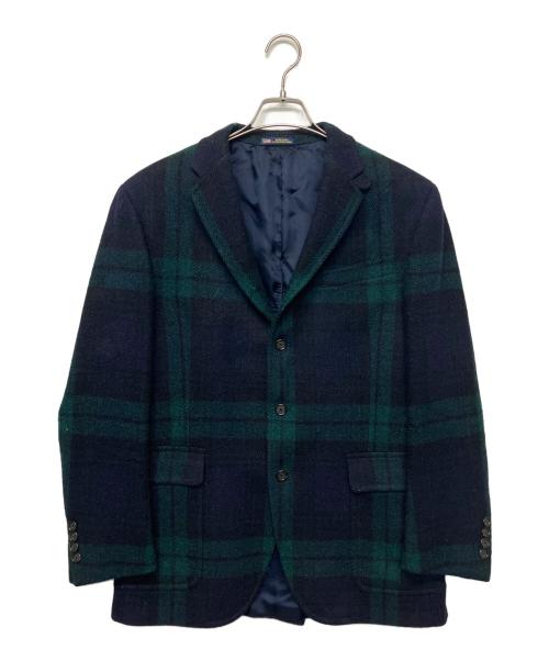 POLO RALPH LAUREN（ポロ・ラルフローレン）POLO RALPH LAUREN (ポロ・ラルフローレン) 715572628　ツイードジャケット グリーン×ネイビー サイズ:サイズタグ切れの古着・服飾アイテム
