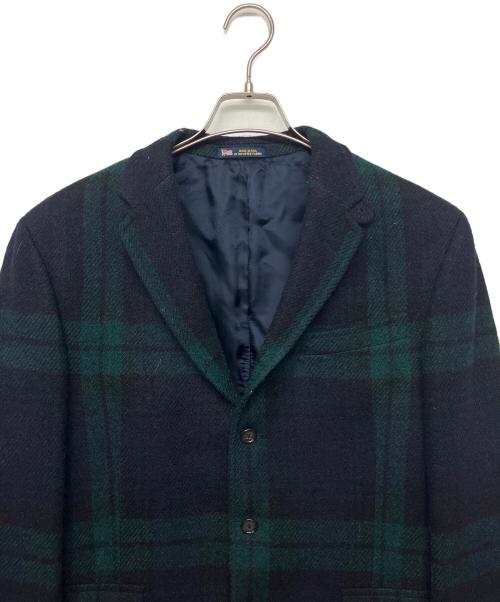POLO RALPH LAUREN（ポロ・ラルフローレン）POLO RALPH LAUREN (ポロ・ラルフローレン) 715572628　ツイードジャケット グリーン×ネイビー サイズ:サイズタグ切れの古着・服飾アイテム