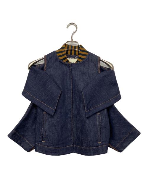 FENDI（フェンディ）FENDI (フェンディ) FLF515 A0MR　CUT OUT DENIM JACKET　デニムジャケット ネイビー サイズ:36の古着・服飾アイテム