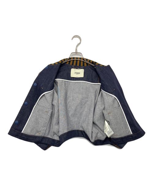 FENDI（フェンディ）FENDI (フェンディ) FLF515 A0MR　CUT OUT DENIM JACKET　デニムジャケット ネイビー サイズ:36の古着・服飾アイテム