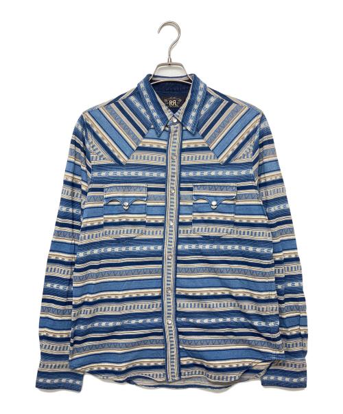 RRL（ダブルアールエル）RRL (ダブルアールエル) ウエスタンシャツ ブルー×ホワイト サイズ:Mの古着・服飾アイテム