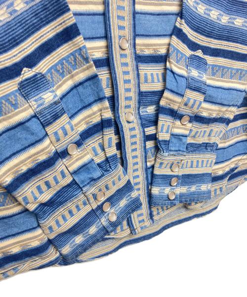 RRL（ダブルアールエル）RRL (ダブルアールエル) ウエスタンシャツ ブルー×ホワイト サイズ:Mの古着・服飾アイテム