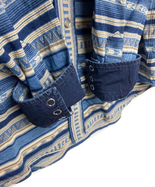 RRL（ダブルアールエル）RRL (ダブルアールエル) ウエスタンシャツ ブルー×ホワイト サイズ:Mの古着・服飾アイテム