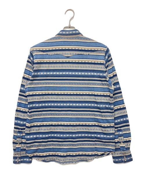 RRL（ダブルアールエル）RRL (ダブルアールエル) ウエスタンシャツ ブルー×ホワイト サイズ:Mの古着・服飾アイテム