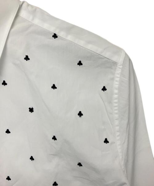 HERMES（エルメス）HERMES (エルメス) クローバー柄　長袖シャツ ホワイト サイズ:39の古着・服飾アイテム