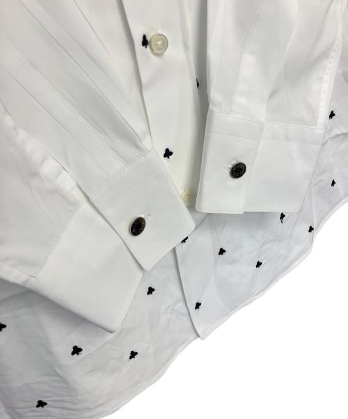 HERMES（エルメス）HERMES (エルメス) クローバー柄　長袖シャツ ホワイト サイズ:39の古着・服飾アイテム