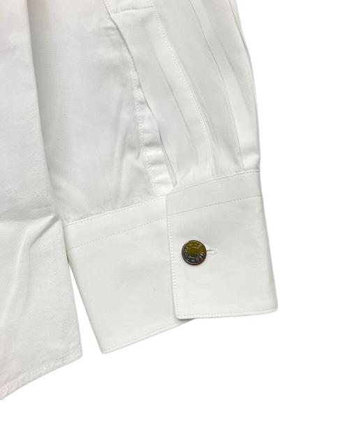 HERMES（エルメス）HERMES (エルメス) クローバー柄　長袖シャツ ホワイト サイズ:39の古着・服飾アイテム