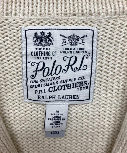 POLO RALPH LAUREN（ポロ・ラルフローレン）POLO RALPH LAUREN (ポロ・ラルフローレン) ショールカラーカーディガン アイボリー サイズ:Mの古着・服飾アイテム