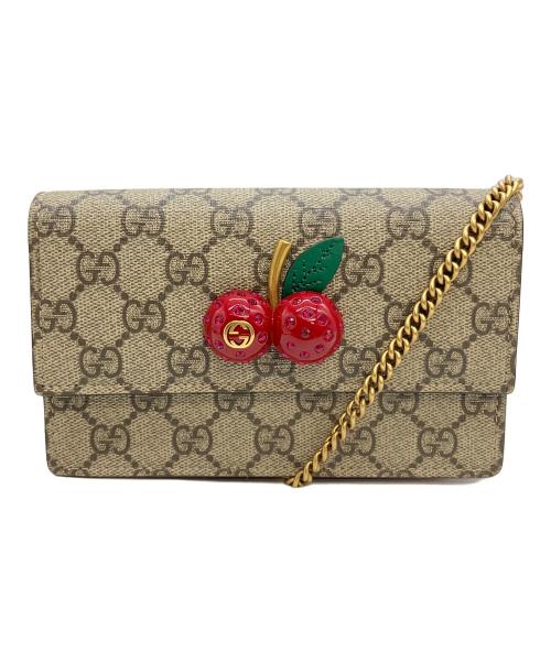 GUCCI（グッチ）GUCCI (グッチ) GGスプリーム　ショルダーポーチ アイボリーの古着・服飾アイテム
