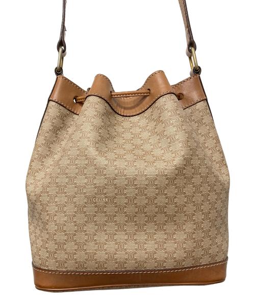 CELINE（セリーヌ）CELINE (セリーヌ) 巾着ショルダーバッグ ブラウンの古着・服飾アイテム