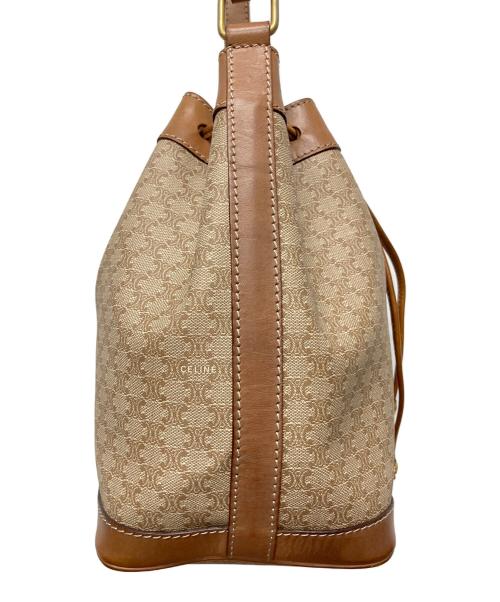 CELINE（セリーヌ）CELINE (セリーヌ) 巾着ショルダーバッグ ブラウンの古着・服飾アイテム