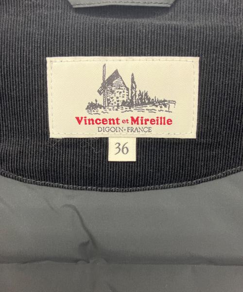 VINCENT ET MIREILLE（ヴァンソンエミレイユ）VINCENT ET MIREILLE (ヴァンソンエミレイユ) VM242SD26052　ノーカラーダウンジャケット ブラック サイズ:Sの古着・服飾アイテム