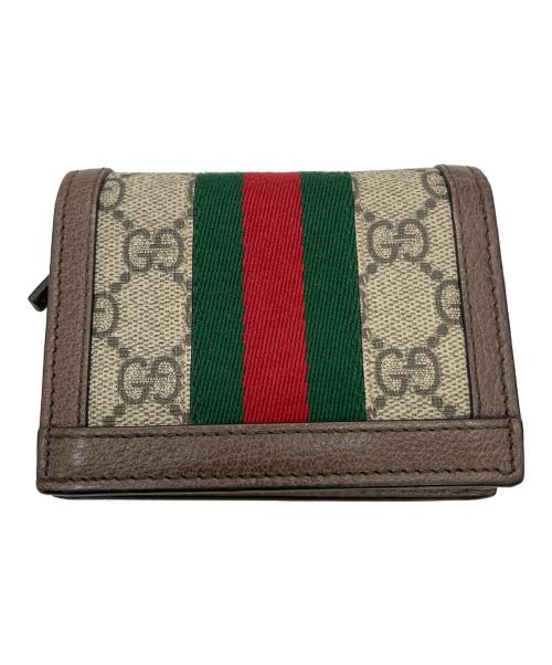 GUCCI（グッチ）GUCCI (グッチ) 523155 コンパクトウォレット ブラウンの古着・服飾アイテム