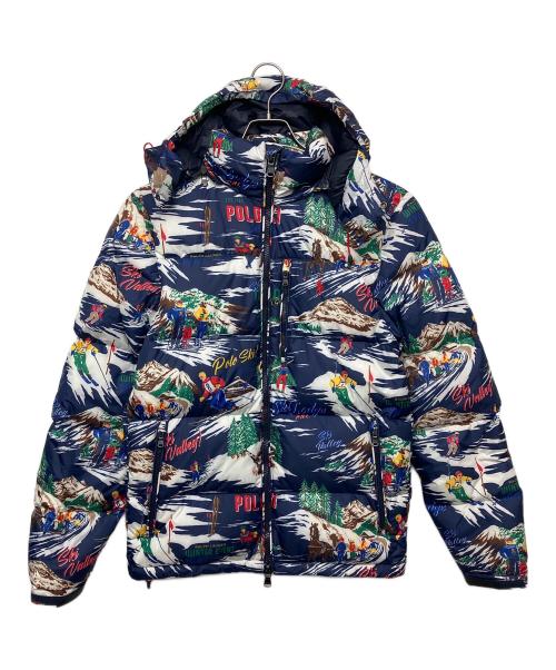 POLO RALPH LAUREN（ポロ・ラルフローレン）POLO RALPH LAUREN (ポロ・ラルフローレン) スキープリント ウォーターリペラント　ダウンジャケット ネイビー サイズ:XSの古着・服飾アイテム