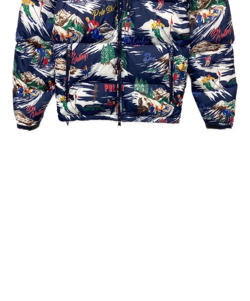 POLO RALPH LAUREN（ポロ・ラルフローレン）POLO RALPH LAUREN (ポロ・ラルフローレン) スキープリント ウォーターリペラント　ダウンジャケット ネイビー サイズ:XSの古着・服飾アイテム