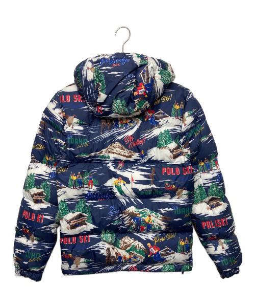 POLO RALPH LAUREN（ポロ・ラルフローレン）POLO RALPH LAUREN (ポロ・ラルフローレン) スキープリント ウォーターリペラント　ダウンジャケット ネイビー サイズ:XSの古着・服飾アイテム
