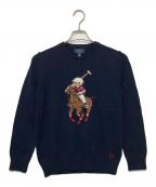 POLO RALPH LAURENポロ・ラルフローレン）の古着「ベアポニープリント　厚手ニット」｜ネイビー