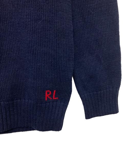 POLO RALPH LAUREN（ポロ・ラルフローレン）POLO RALPH LAUREN (ポロ・ラルフローレン) ベアポニープリント　厚手ニット ネイビー サイズ:160cm 未使用品の古着・服飾アイテム