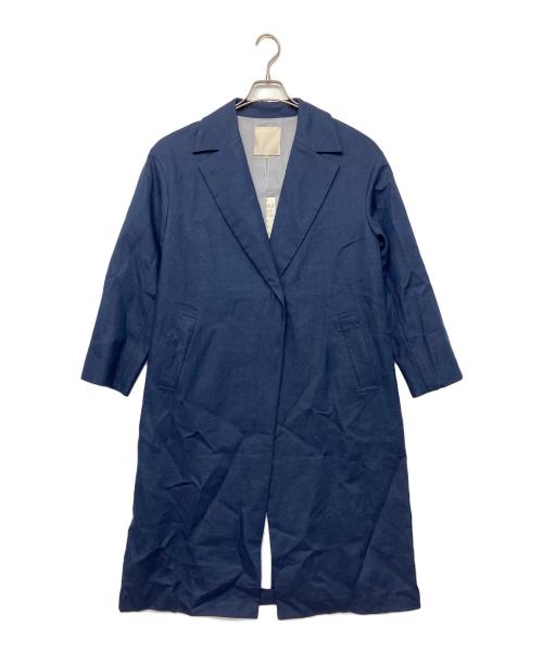 自由区（ジユウク）自由区 (ジユウク) CMWMKS0210　リネンコート ブルー サイズ:38の古着・服飾アイテム
