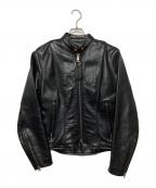 VANSONバンソン）の古着「レザーライダースジャケット」｜ブラック