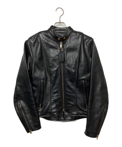 VANSON（バンソン）VANSON (バンソン) レザーライダースジャケット ブラック サイズ:10の古着・服飾アイテム