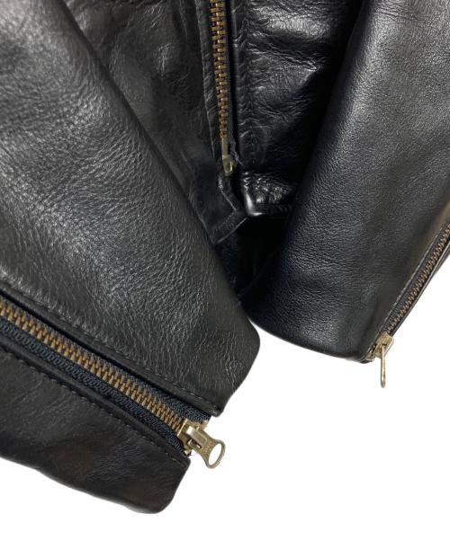 VANSON（バンソン）VANSON (バンソン) レザーライダースジャケット ブラック サイズ:10の古着・服飾アイテム
