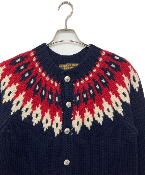 STANDARD CALIFORNIA（スタンダードカリフォルニア）STANDARD CALIFORNIA (スタンダードカリフォルニア) ウールニット レッド×ネイビー サイズ:Mの古着・服飾アイテム