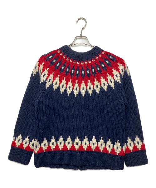 STANDARD CALIFORNIA（スタンダードカリフォルニア）STANDARD CALIFORNIA (スタンダードカリフォルニア) ウールニット レッド×ネイビー サイズ:Mの古着・服飾アイテム
