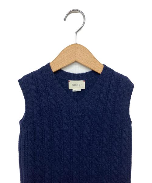GUCCI（グッチ）GUCCI (グッチ) ニットベスト ネイビー サイズ:5の古着・服飾アイテム