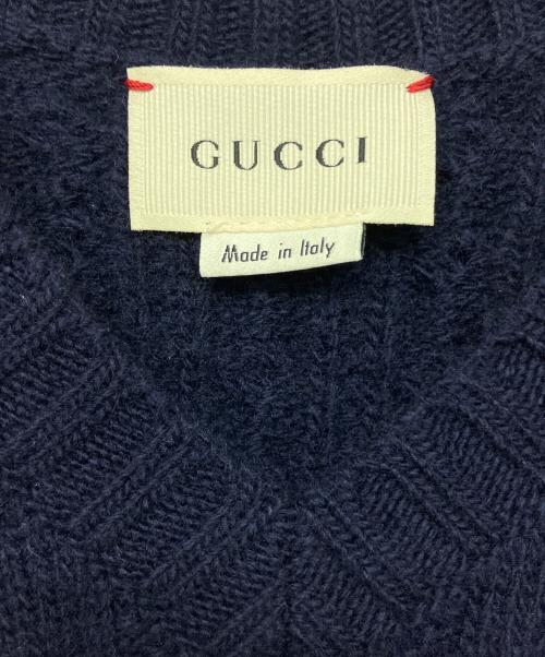 GUCCI（グッチ）GUCCI (グッチ) ニットベスト ネイビー サイズ:5の古着・服飾アイテム