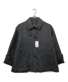 JOURNAL STANDARD（ジャーナルスタンダード）の古着「MANTECOTWEEDスタンドショートコート」｜ブラック