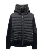MONCLERモンクレール）の古着「Maglione Tricot Cardigan　ニット切り替え ダウン カーディガン パーカー」｜ブラック