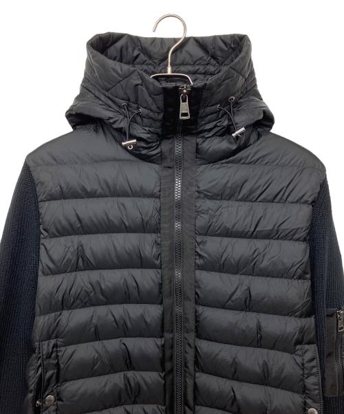 MONCLER（モンクレール）MONCLER (モンクレール) Maglione Tricot Cardigan　ニット切り替え ダウン カーディガン パーカー ブラック サイズ:XXLの古着・服飾アイテム