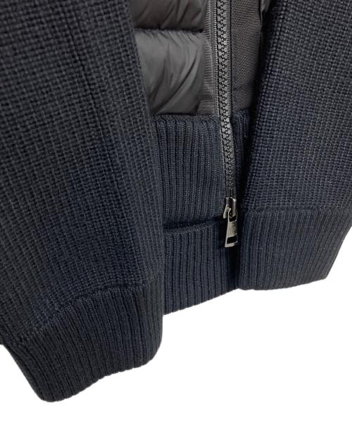 MONCLER（モンクレール）MONCLER (モンクレール) Maglione Tricot Cardigan　ニット切り替え ダウン カーディガン パーカー ブラック サイズ:XXLの古着・服飾アイテム