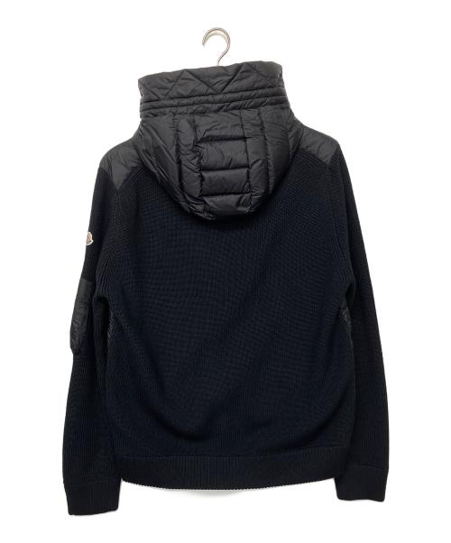 MONCLER（モンクレール）MONCLER (モンクレール) Maglione Tricot Cardigan　ニット切り替え ダウン カーディガン パーカー ブラック サイズ:XXLの古着・服飾アイテム